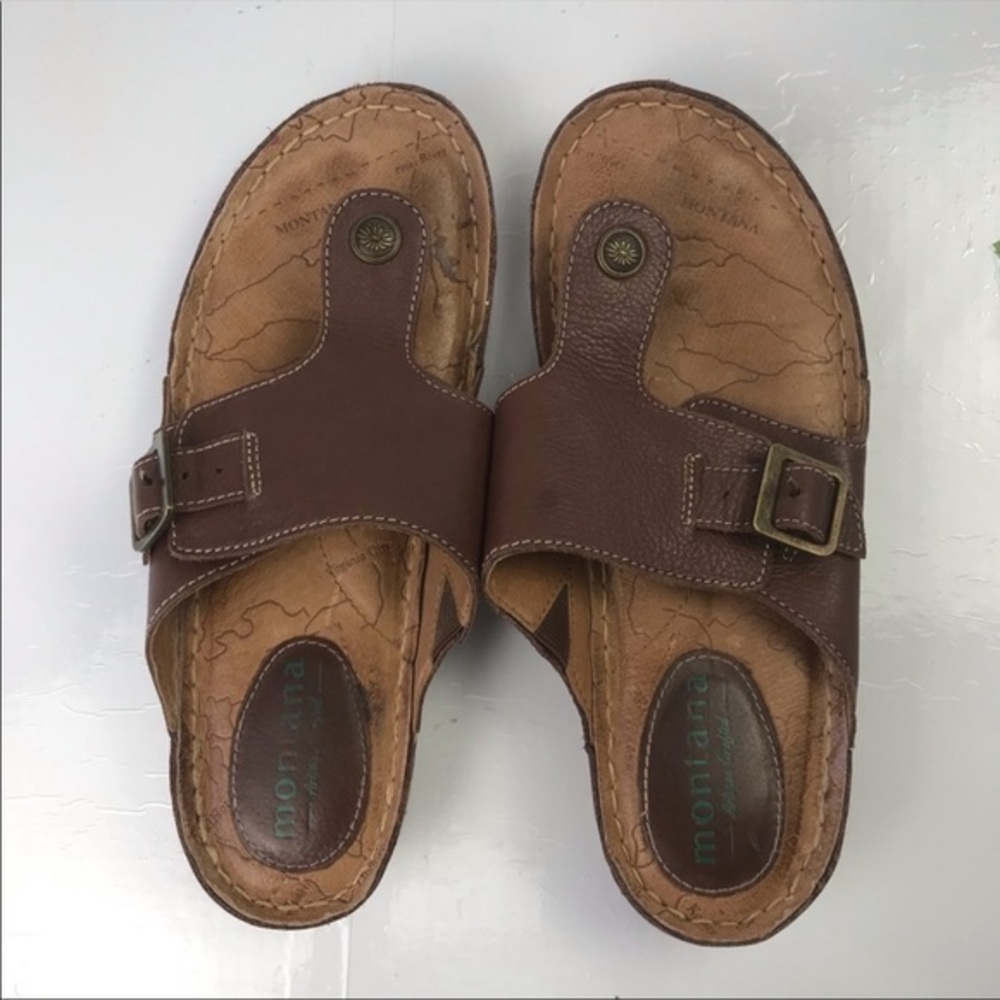 Montana Artisan Crafted leather thong sandals 8M - Picture 4 of 11